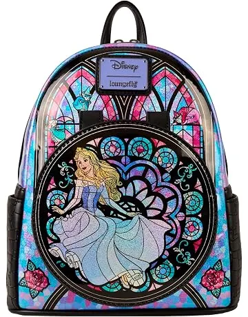 Loungefly Disney Princess Stained Glass: Sleeping Beauty Mini-Backpack, Amazon Exclusive