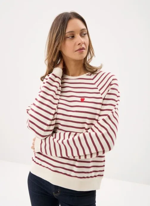 Sweater Pcgreta Ls Emb Ub Sweat Noos dames wit