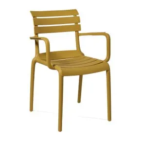 Tuinstoel met armleuning Napoli - geel - 83x55x48 cm