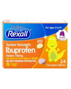 Rexall Children's Junior Strength Chewable Ibuprofen - Grape, 24 ct