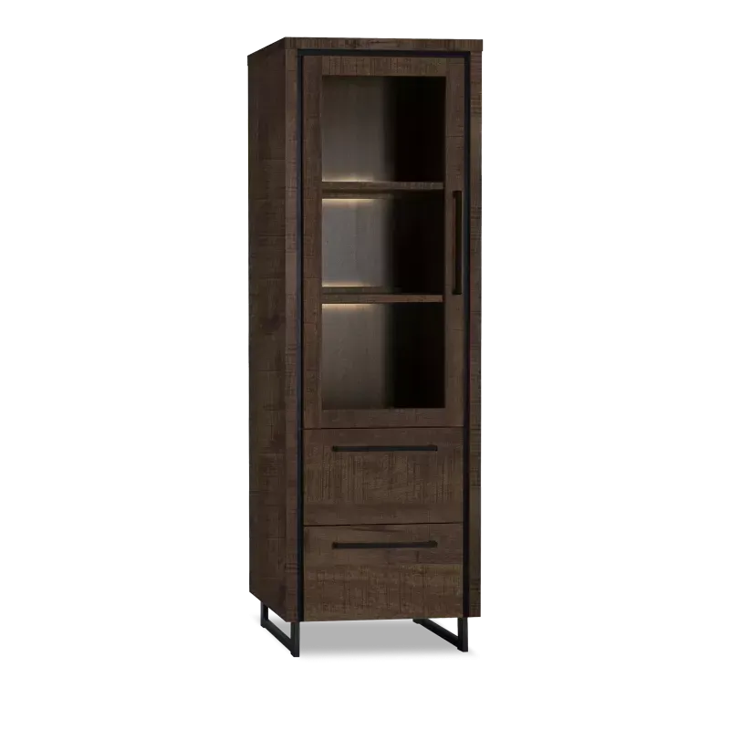 Vitrinekast (1 deur) Sheridan - Dark Mango