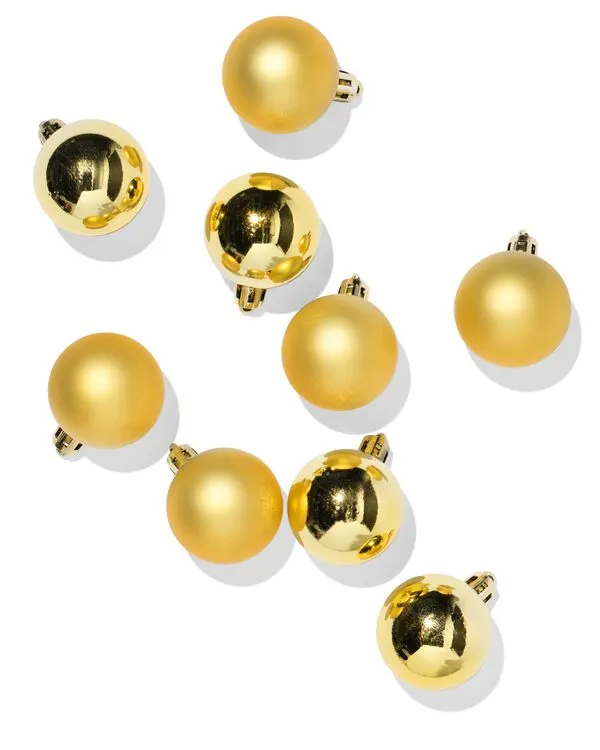kerstballen set 4.1cm plastic goud - 9 stuks
