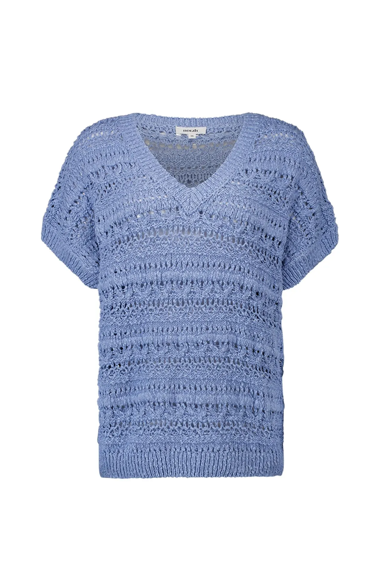 Blauwe gebreide trui