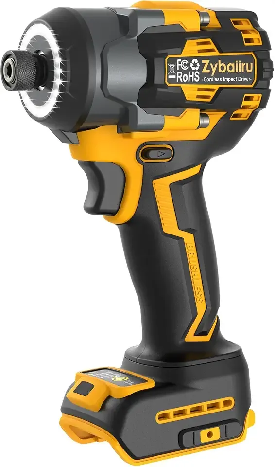 20V 2655 In-lbs 1/4" Cordless Brushless Impact Driver Bare Tool | Compatible with DeWalt 20V Battery, with Ring LED, 3 Variable Speed, Max 2700 RPM, RSS, for Home Improvement, DIY project