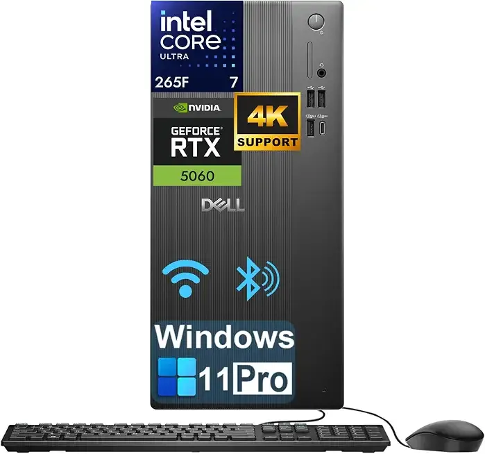 Dell Tower Desktop Computer 2026, RTX 5060 8GB GDDR7, 32GB RAM, 1TB SSD