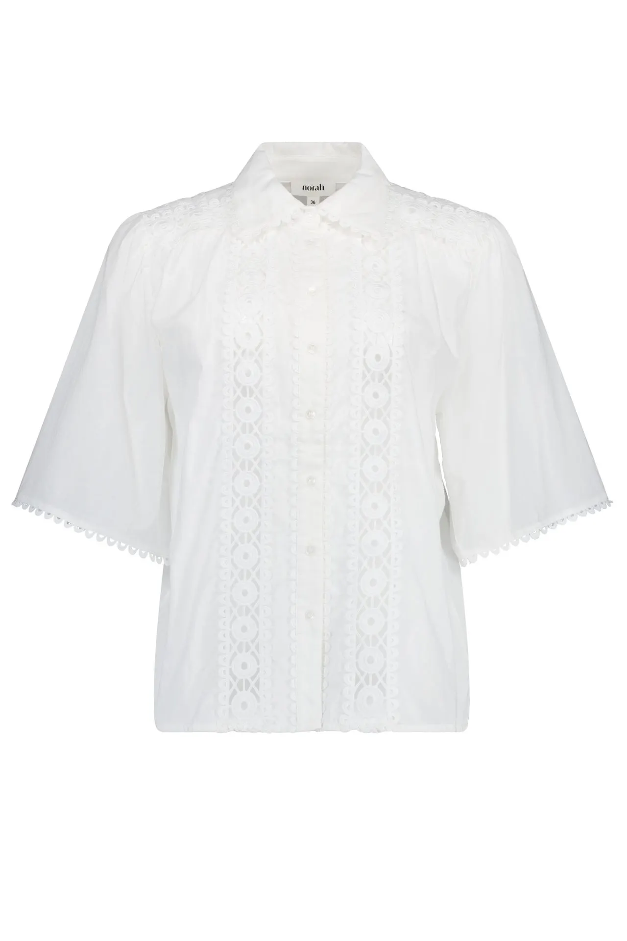 Witte blouse met broderie
