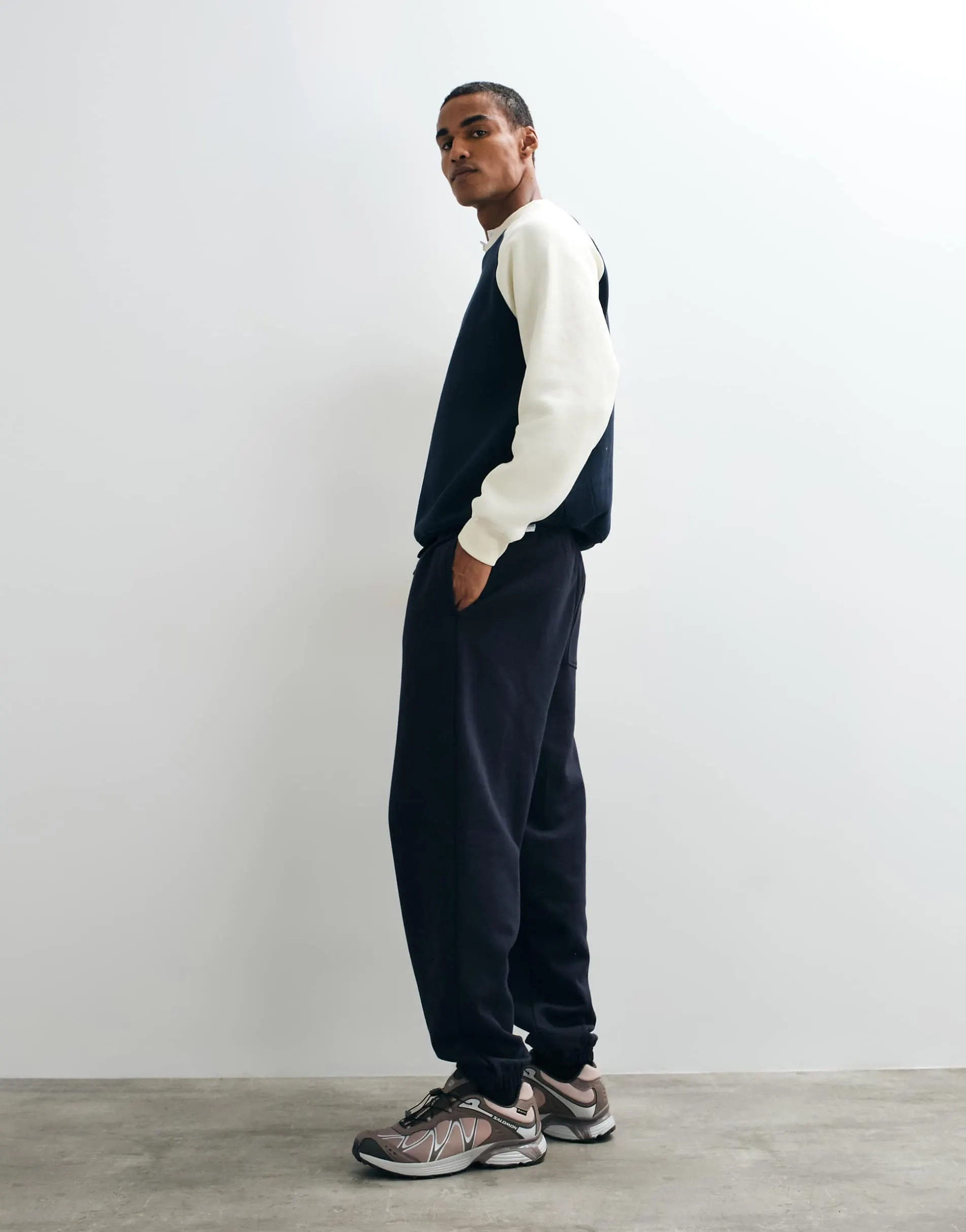 ASOS DESIGN premium heavyweight oversized jogger in navy