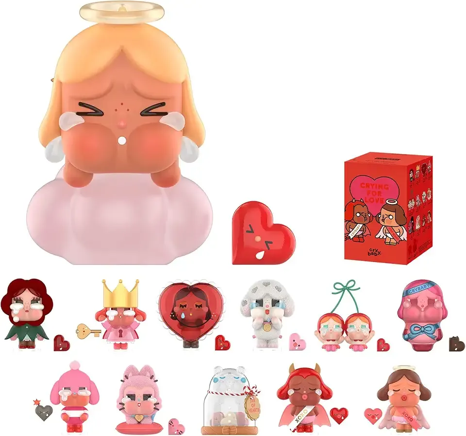 POP MART Crybaby Crying for Love Series Figures, Blind Box Figures, Random Design Action Figures Collectible Toys Home Decorations, Single Box