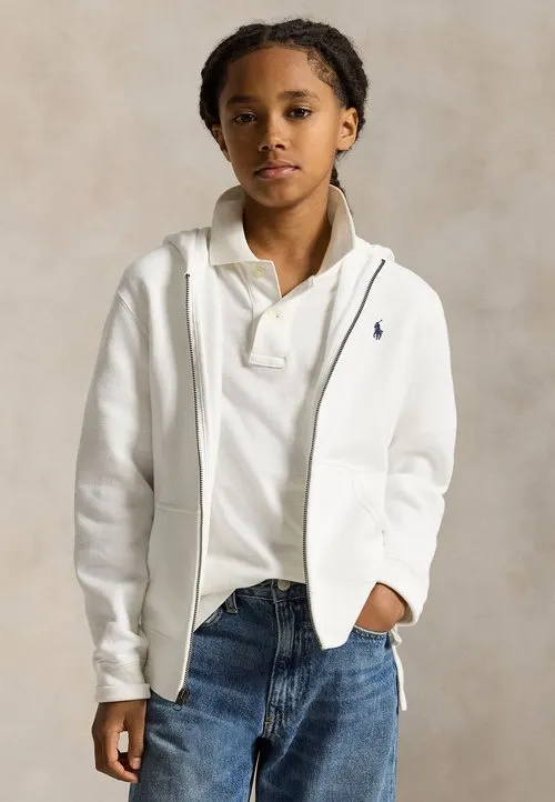 FLEECE FULL ZIP HOODIE 7-14Y UNISEX - Sweatjakke - white
