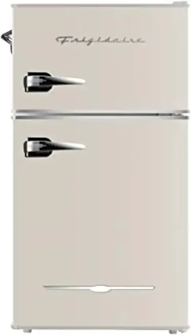 Frigidaire EFR840-Cream EFR840 Retro Mini Fridge with Freezer & Side Bottle Opener-Small 2 Door Refrigerator for Office Bar or College Dorm Room-3.1 Cu Ft (Cream)
