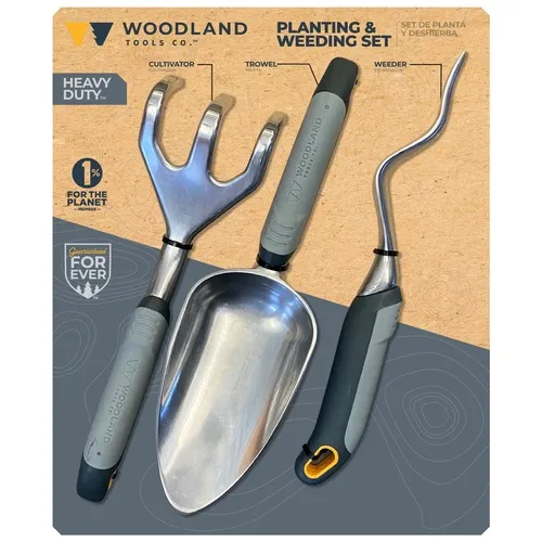Woodland Tools 3-Piece Heavy Duty Planting & Weeding Set