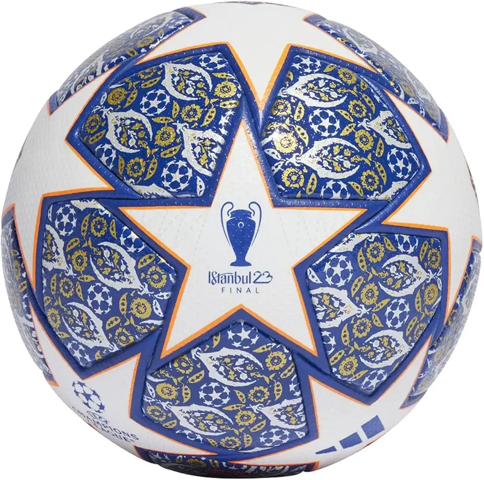 UCL Istanbul Pro Match Ball, TOP:WHITE/TEAM ROYAL BLUE/SOLAR ORANGE/SILVER MET. BOTTOM:GO (HU1576)