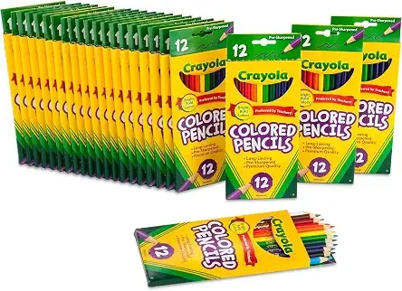 Crayola Bulk Colored Pencils for Kids (24pk), Teacher Classroom Must Haves, School Supplies for Preschool & Kindergarten, 12 Colors