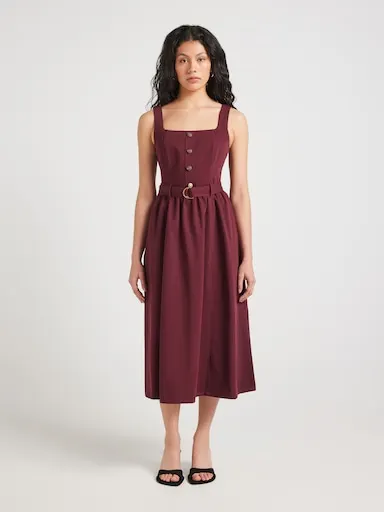 Pure Denim Sleeveless Midi Dress