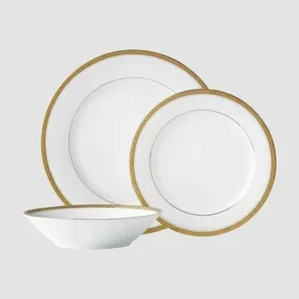 Noritake Charlotta Gold Microwave Safe 12pc Dinner Set