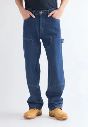 DOUBLE KNEE CARPENTER - Løst sittende jeans - dark indigo