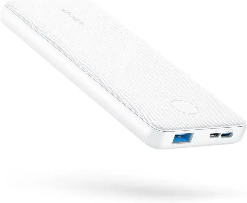 Anker Power Bank(PowerCore 10K), Compact Travel-Ready 10,000mAh Battery Pack with PowerIQ Charging Technology, 5V/3A High-Speed Charging for iPhone, iPad,and More (1, White)