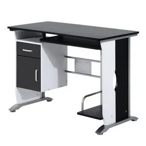 Mesa de ordenador Homcom negro y plata 100x52x75 cm