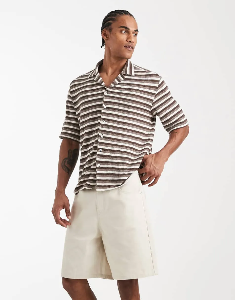 ASOS DESIGN jorts in mid length in stone