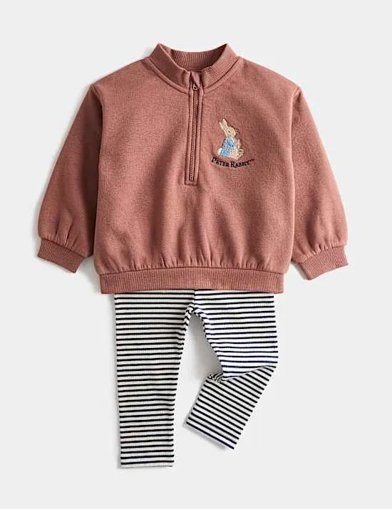 Sweat-Outfit mit hohem Baumwollanteil mit Peter Rabbit™ Motiv (0–3 Jahre)