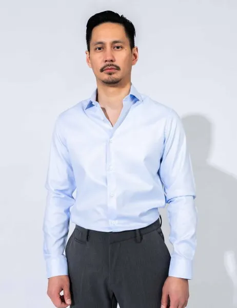 Angelo Wide Spread Shirt Blue Fog