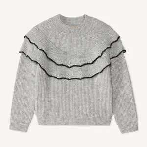 Pull en tricot fille avec volants