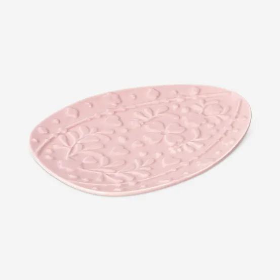 Pink Easter egg serving plate - 18 cm