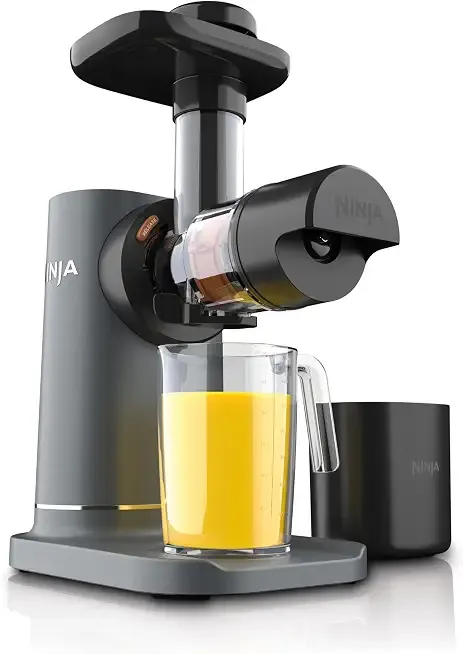 NeverClog Cold Press Juicer, 24oz Jug, 36oz Pulp, Charcoal, JC151 | 150W high-torque auger juices fibrous fruits & veggies. Total Pulp Control, 2 one-touch programs. Dishwasher safe.