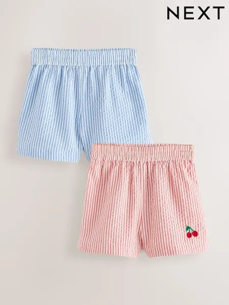 Blue & Red Stripe Pullon Shorts 2 Packs (3mths-10yrs)