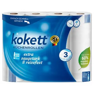 Küchenrollen 3-lagig, 4 x 64 Blatt
