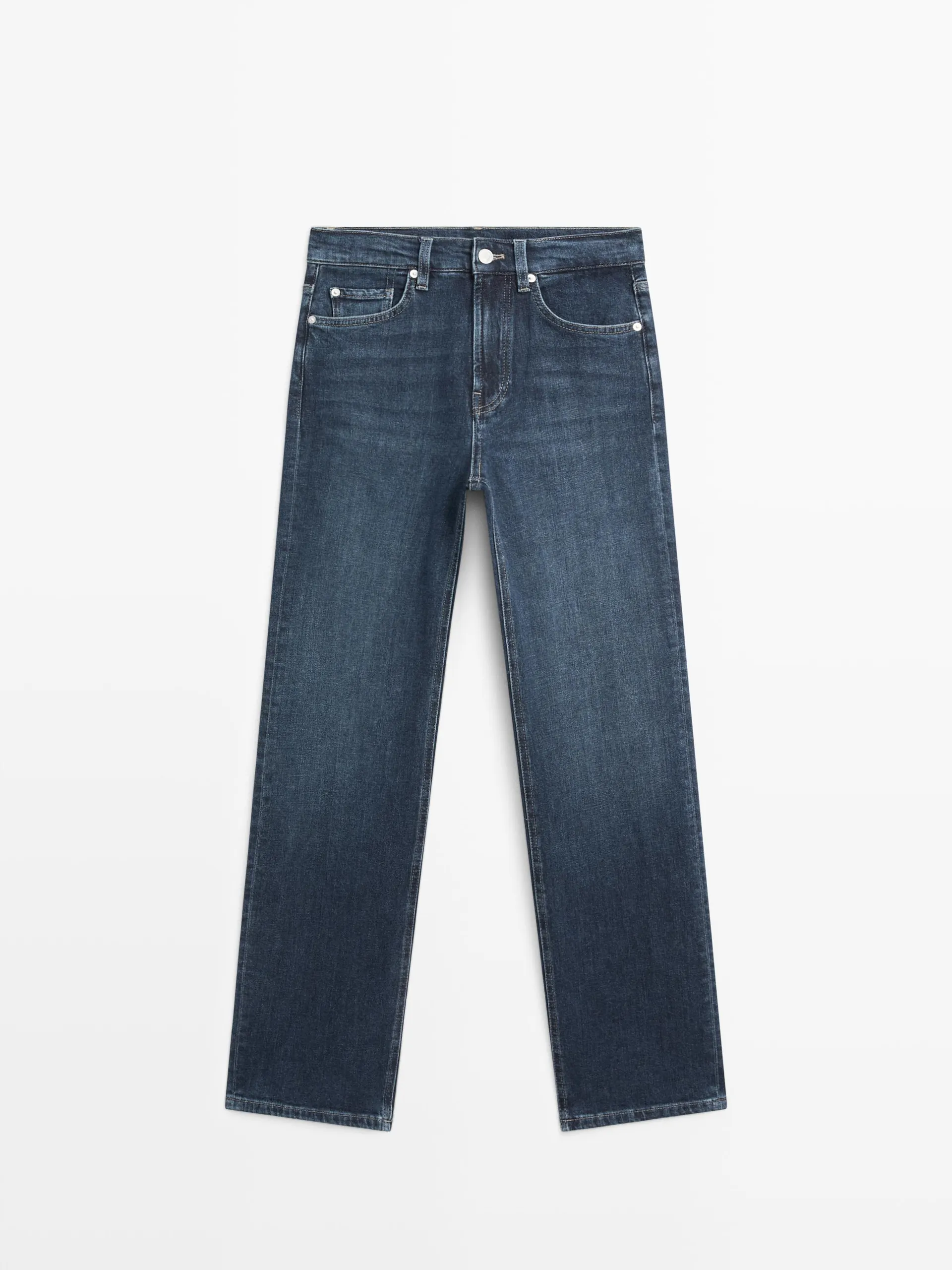 Džíny comfort rovného střihu s vysokým pasem