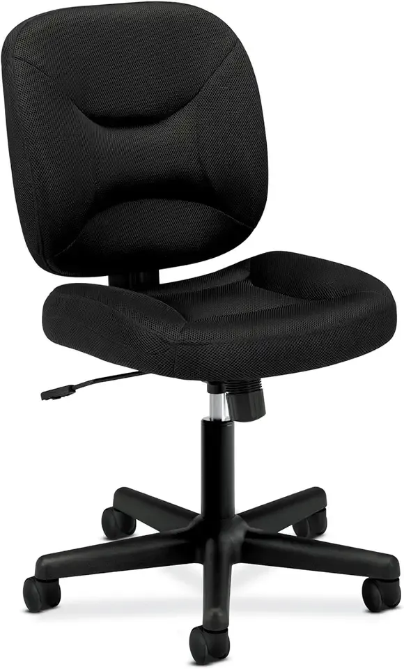 ValuTask Armless Desk Chair, Padded Mesh Low Back, Ergonomic Tilt-Tension Recline Control, Swivel Rolling Wheels, Home Office Desk Chairs for Bedroom, Dorm, Small Spaces, Computers