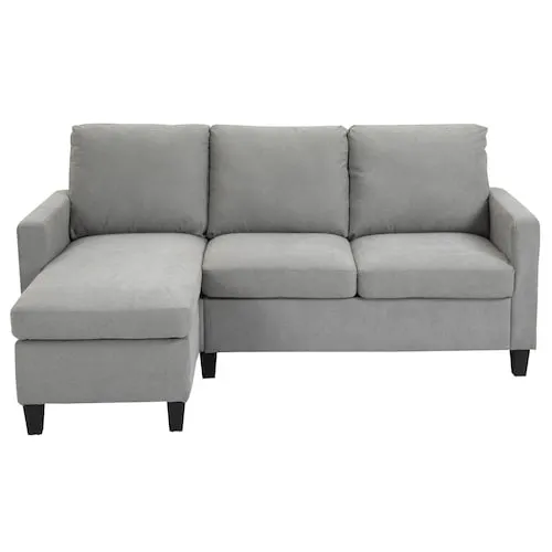 Sectional Sofa with Movable Ottoman for Bedroom