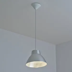 Lampadario Industriale Zip grigio paralume grigio E27 Ø25cm