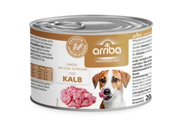 arriba Junior mit Kalb für Hunde 6 x 200 g