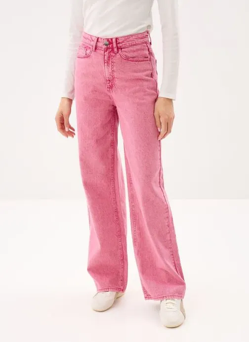Wijde jeans / Flared Jeans Vifreya Hw Wide Color Wash Jeans Jaf dames roze