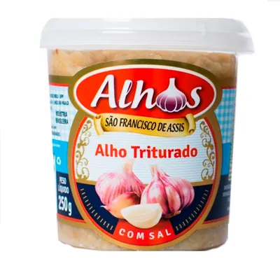 alho triturado com sal são francisco de assis pote 250g