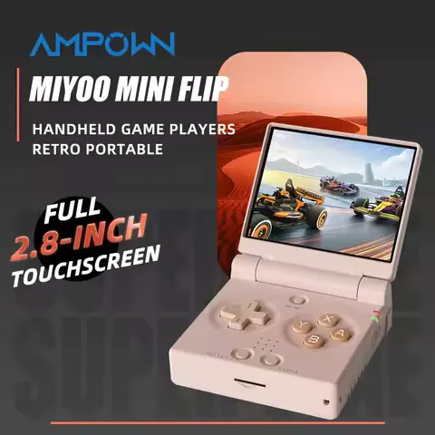 MIYOO MINI FLIP Handheld Game Players 2.8'' IPS Screen Linux System Video Game Consoles Free Case Gamer Dual analog sticks Gift