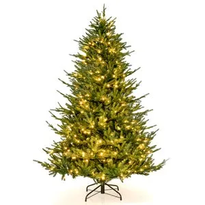 Árbol de Navidad 213cm, Arbol de Navidad con Luces Incorporadas, 380 Luces, Blancas Cálidas, Arboles de Navidad con Luces Integradas, 8 Modos