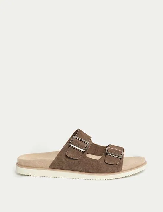 Slippersandalen aus Wildleder