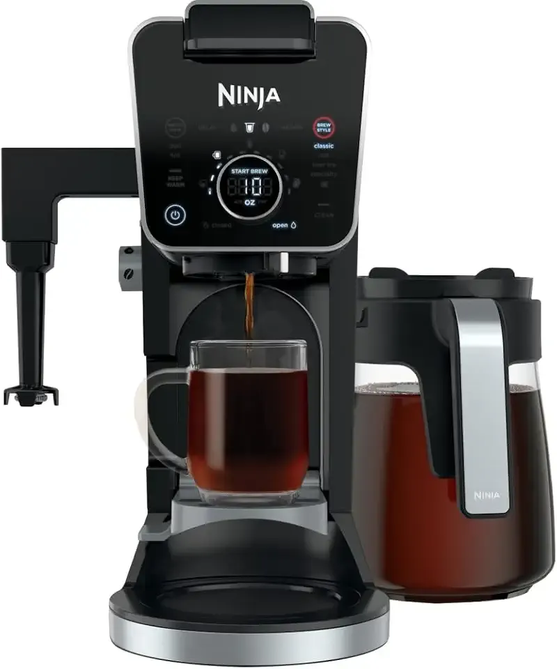 CFP301 DualBrew Pro Specialty 12-Cup Drip Maker with Glass Carafe, Single-Serve for Coffee Pods or Grounds, with 4 Brew Styles, Frother & Separate Hot Water System, Black