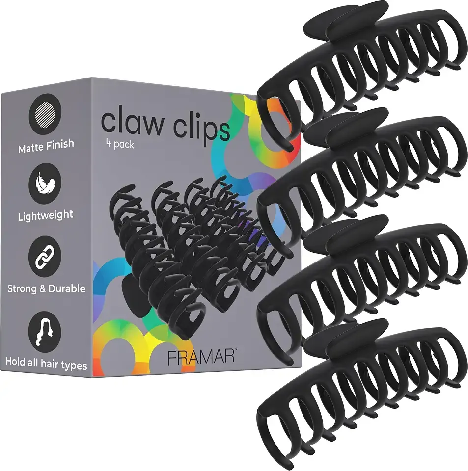 FRAMAR Large Claw Clips For Thick Hair, Large Hair Clip For Thick Hair