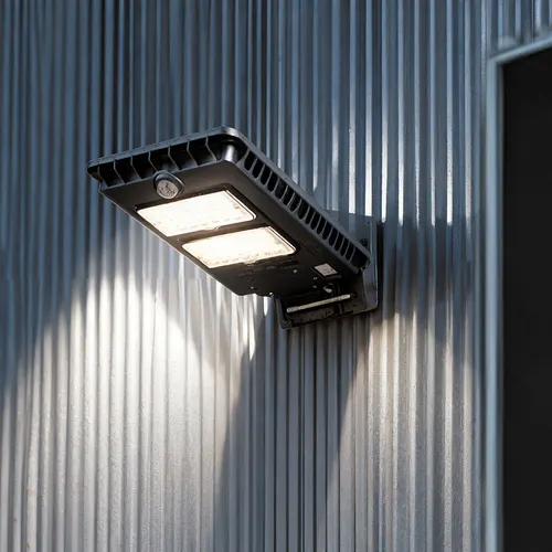 Patriot Lighting® Solar-Powered 120° Motion Sensing LED Black Outdoor Security Area Light