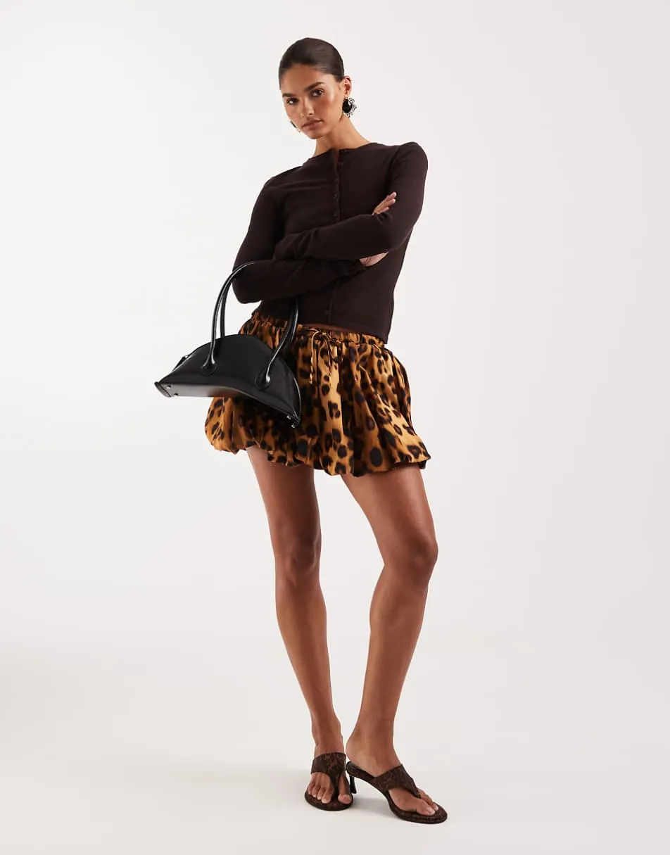 ASOS DESIGN fine knit 3/4 sleeve cardigan co-ord in brown