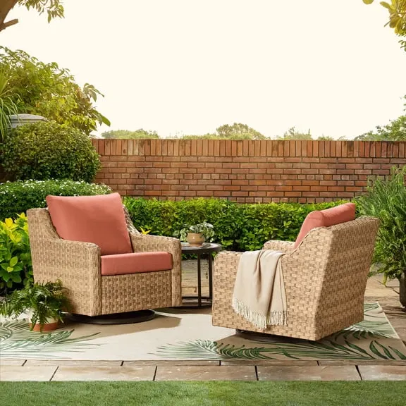 Rollback Better Homes & Gardens River Oaks Outdoor Swivel Gliders with Patio Covers, Set of 2, Red $598.00 Was $698.00