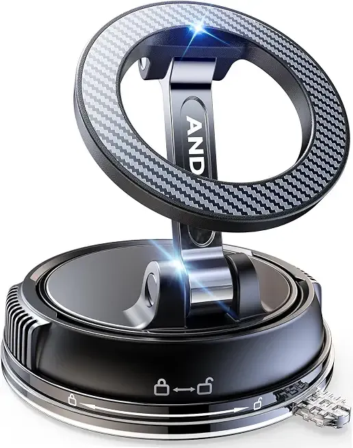 ANDERY Car Phone Holder for Magsafe [78+LBS Strongest Suction & 2400gf Strongest Magnetic] 360° Adjustable Car Phone Mount, Phone Holders for Your Car for iPhone 18-12 Pro Max Air Plus (Carbon Fiber)