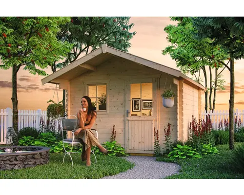 Dřevěný zahradní domek SKAN HOLZ Como 3 přírodní 300 x 300 cm