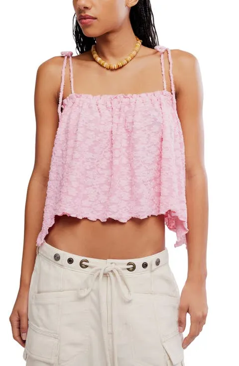 Briana Textured Flower Crop Camisole