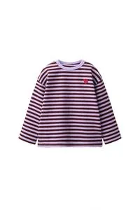 STRIPED HEART EMBROIDERY T-SHIRT