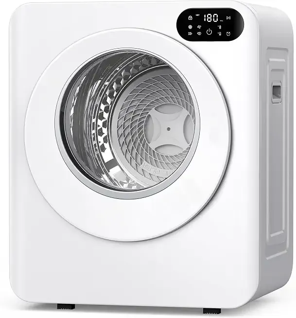 Euhomy 1.5 Cu.Ft Portable Dryer, 850W Clothes Dryer with Stainless Steel Drum, 4 Functions, LED Control Panel, 120V Portable Dryers for Laundry, Suitable for Apartments, Dorm, RVs, White